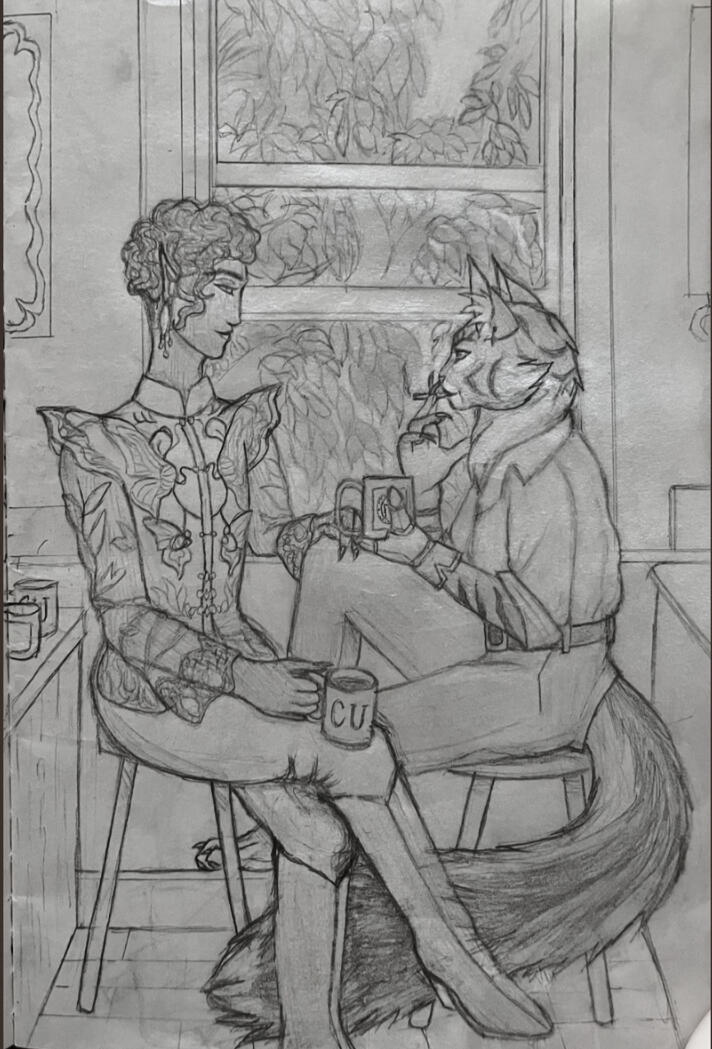 Sketch of Two Deans on Break